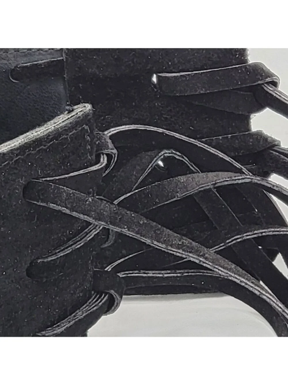 Ellen Tracy Black Suede Corset Waist Wrap Belt